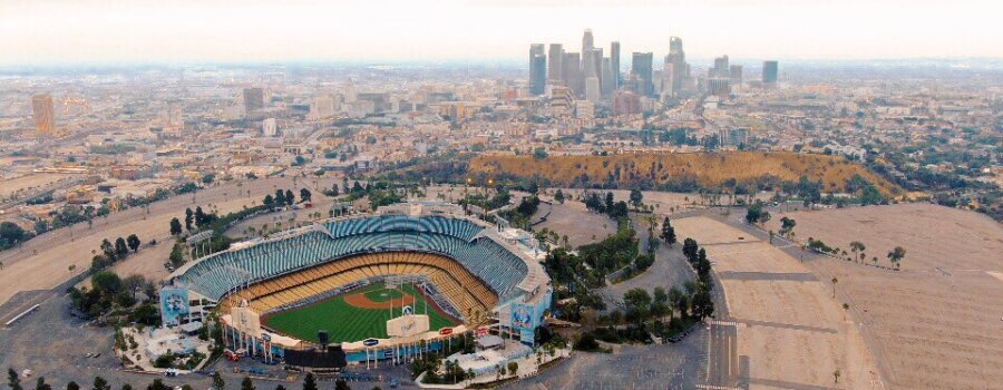 Dodger Stadium during Sunrise